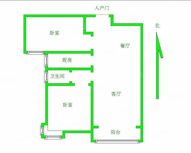 玉兰花园(玉锦园)2室2厅1卫102㎡南北115万