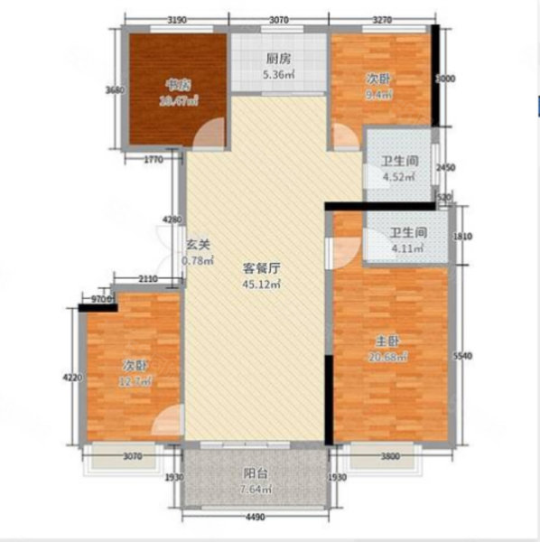 江左风华3室2厅2卫89㎡南北67万