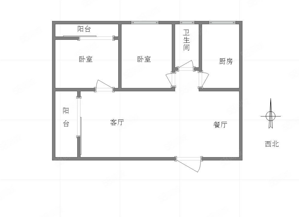 烟雨碧波2室2厅1卫85㎡南北86万