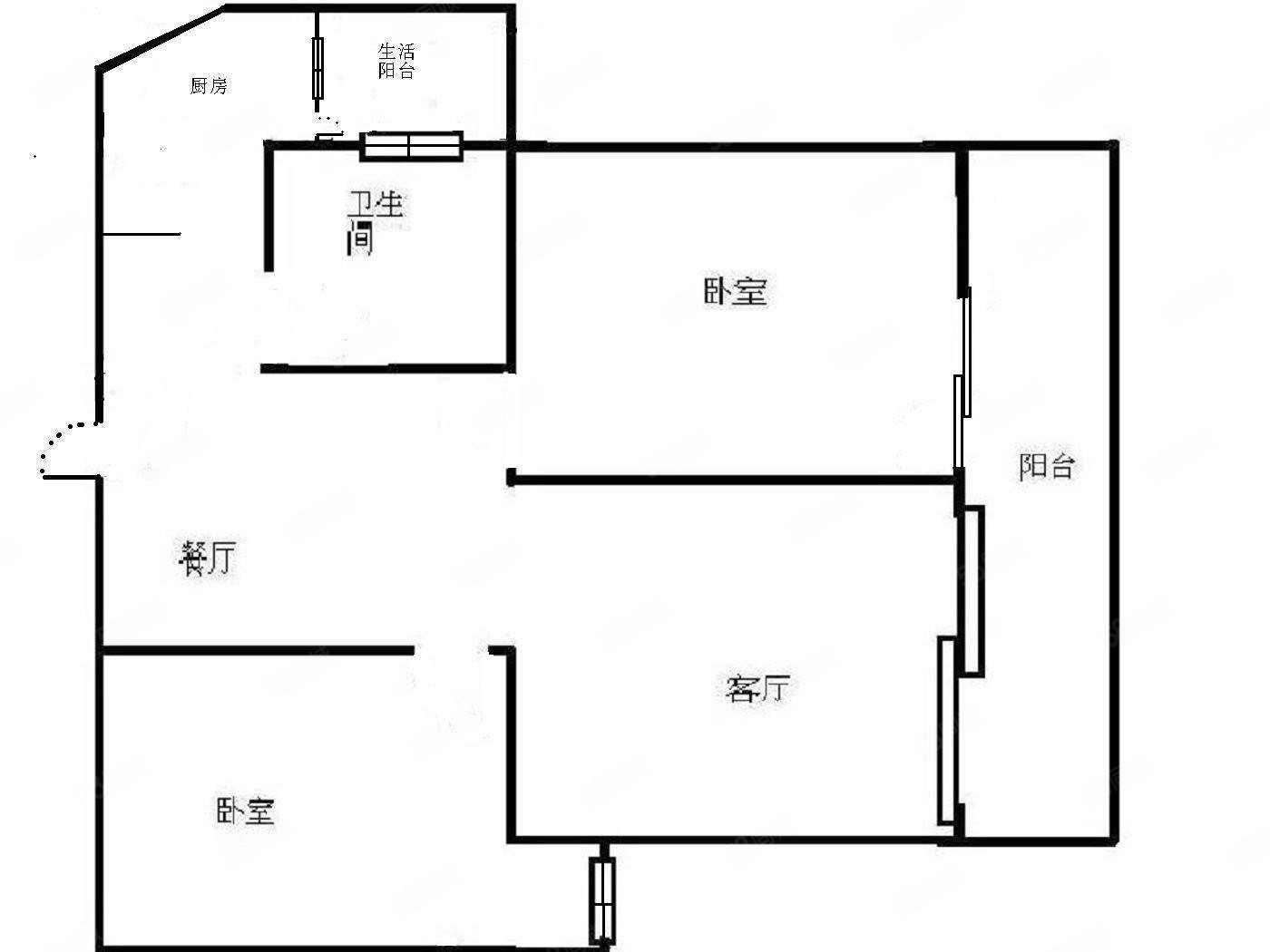 宏城名都(B区)2室2厅1卫73.27㎡南北47万