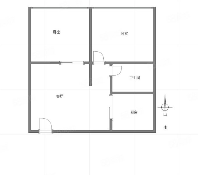 欣阳广场2室1厅1卫71.93㎡南北98万