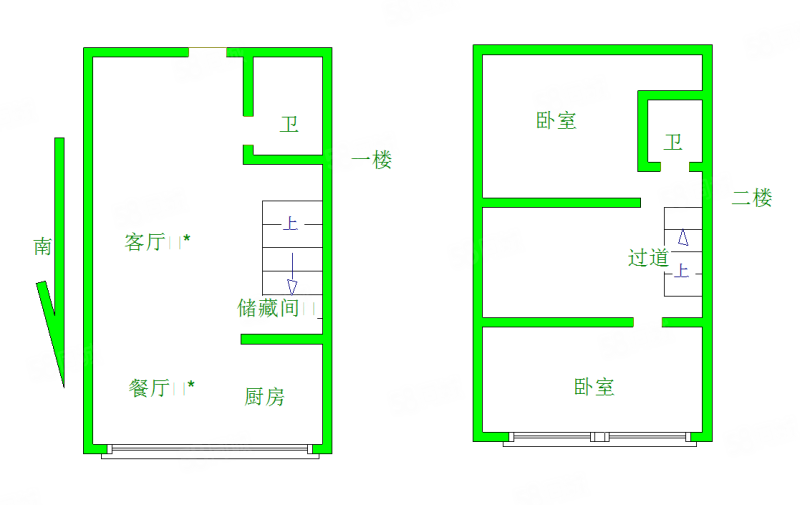 科创城上寓2室2厅2卫65㎡南59万