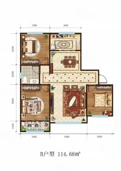 宏泰清水湾3室2厅1卫114㎡南北82万