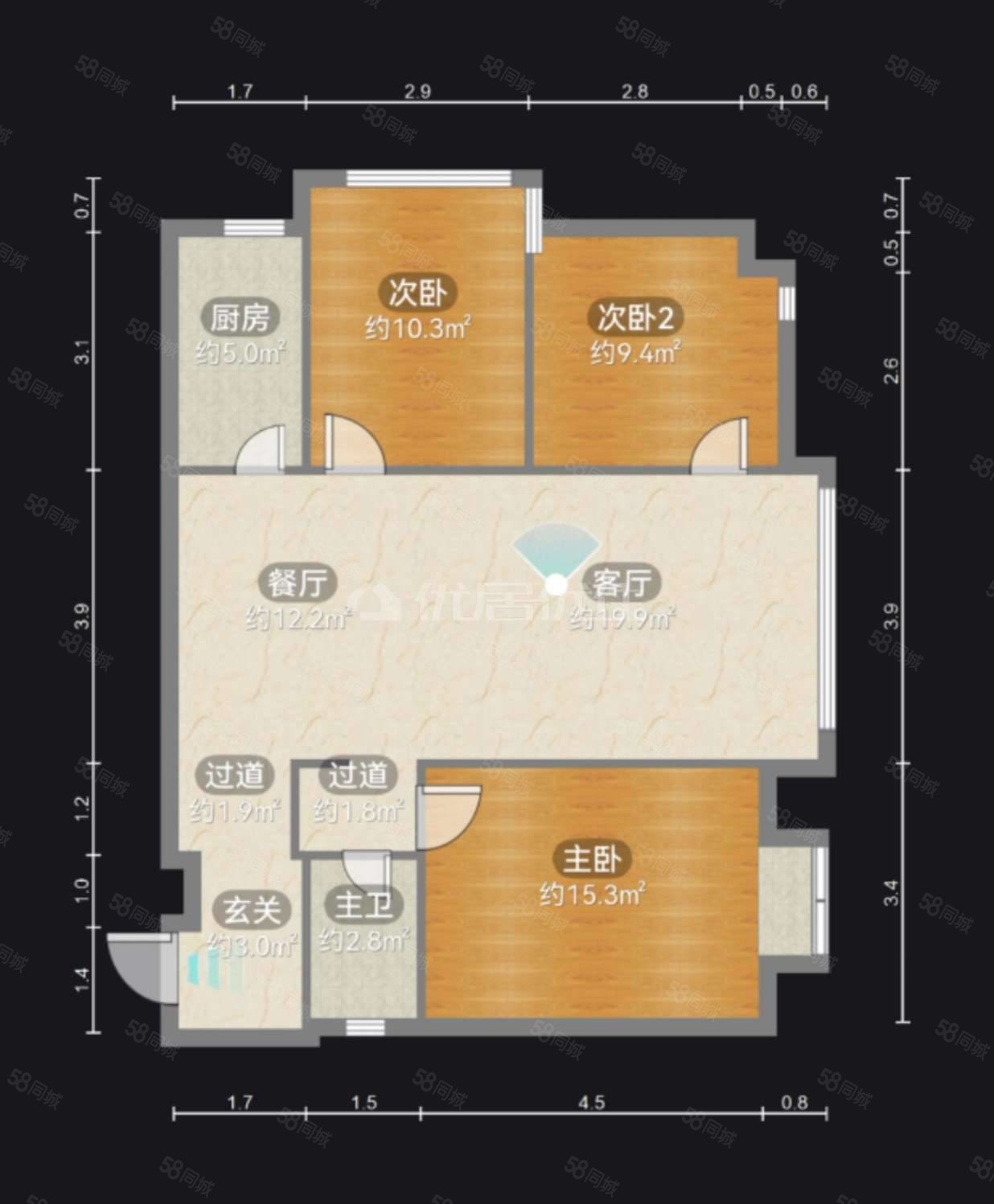 东方鑫村3室2厅1卫98㎡南北43.5万