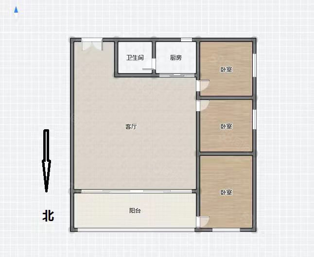 沙街花园3室2厅1卫90.75㎡南北36.8万