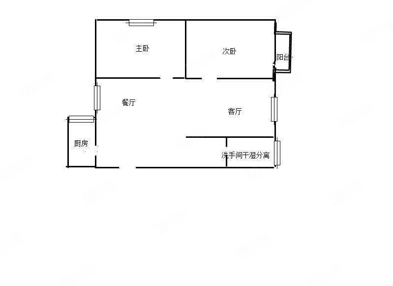 中关村小区2室2厅1卫91㎡南北36万