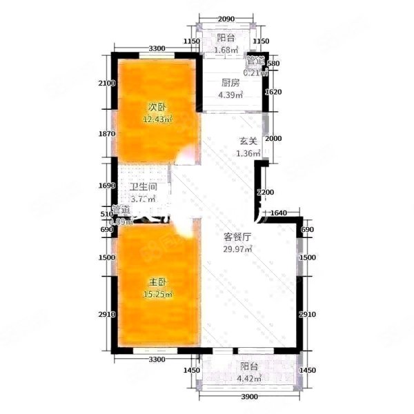 格林小镇2室2厅1卫91㎡南北29.8万