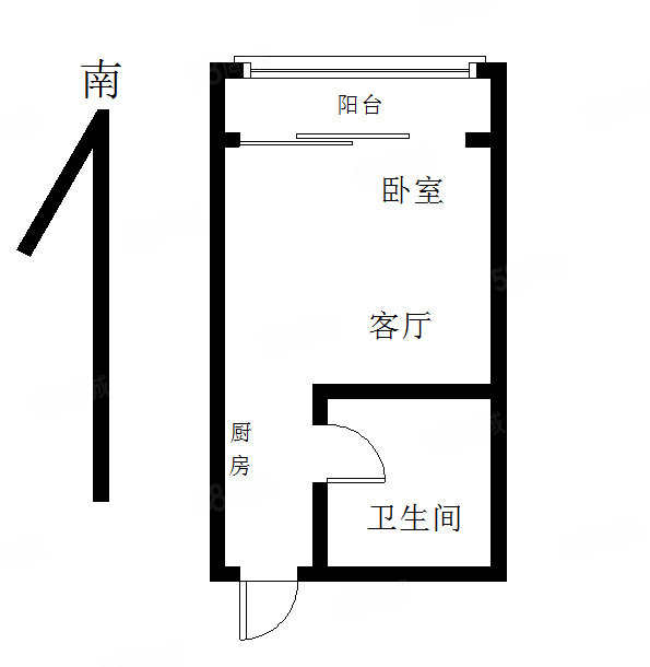 九龙广场(湛河)1室1厅1卫35㎡南北22.5万