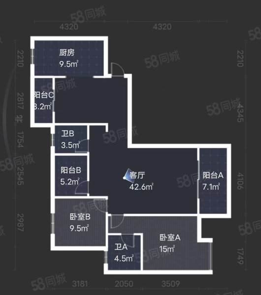 清江润城(1-3期)3室2厅2卫122㎡南北62.5万