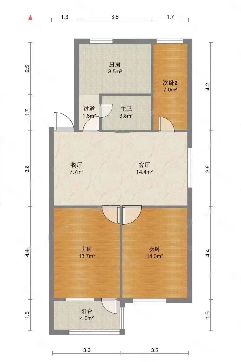 浦北新村3室2厅1卫112㎡南118万