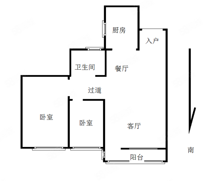 万科城(东区)2室2厅1卫104.44㎡南129万