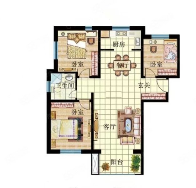 幸福小区3室2厅1卫102㎡南北22.8万