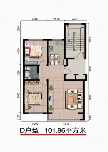 泰和花园2室1厅1卫115㎡南北48万
