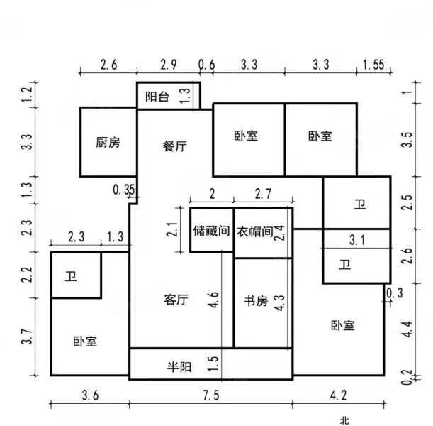 东方润园5室2厅3卫205.82㎡南730万