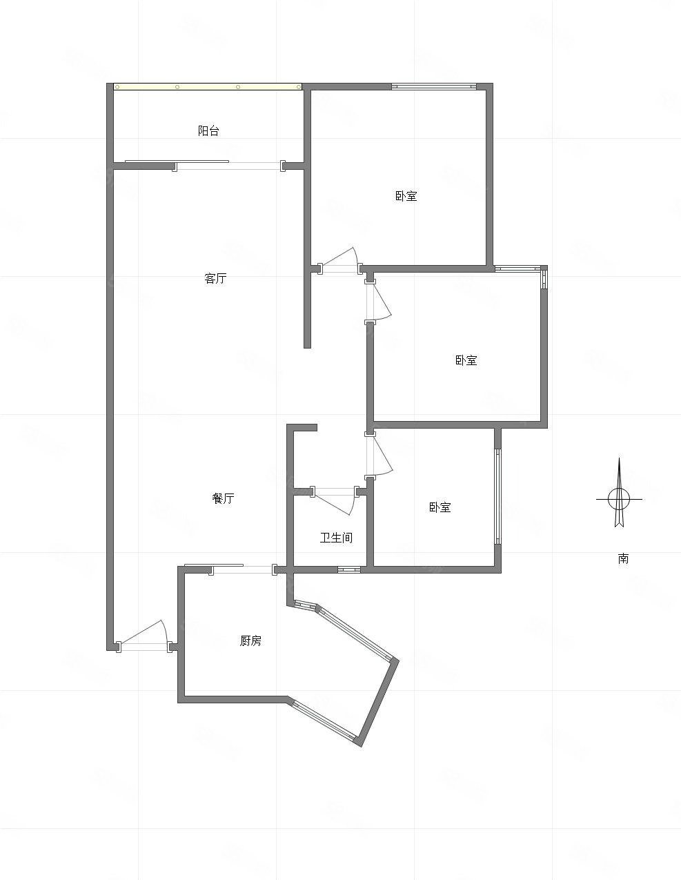 融创紫枫郡3室2厅1卫98㎡西南107万