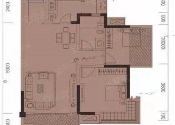 秦皇帝锦锦玥邸2室1厅77.21㎡188万二手房图片