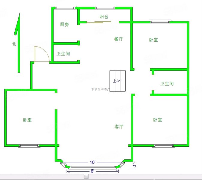 五彩新村3室2厅2卫132.45㎡南北90万