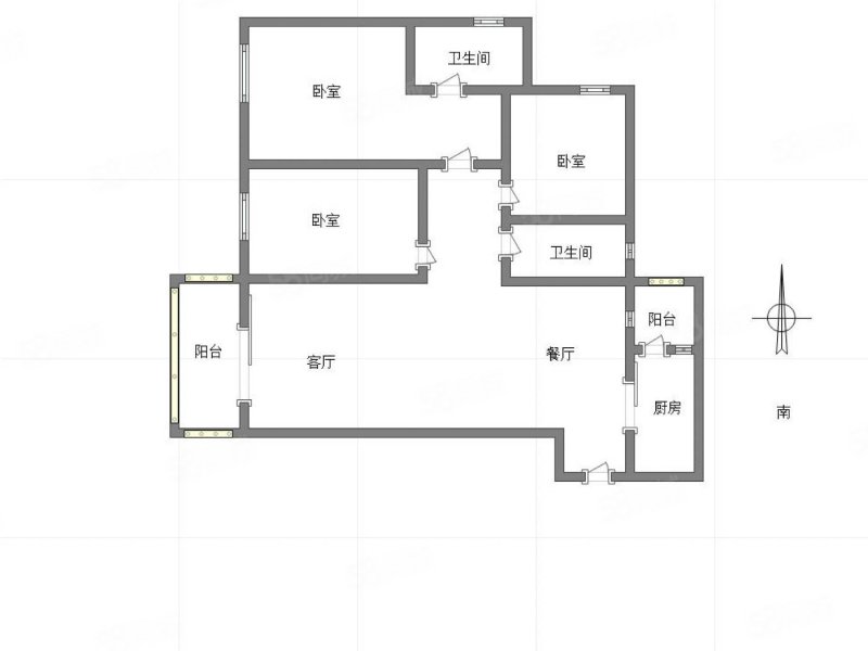 奥园天悦湾高层区3室2厅2卫95㎡南北83万