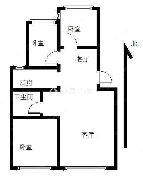 在水一方3室2厅1卫107.95㎡南北85万