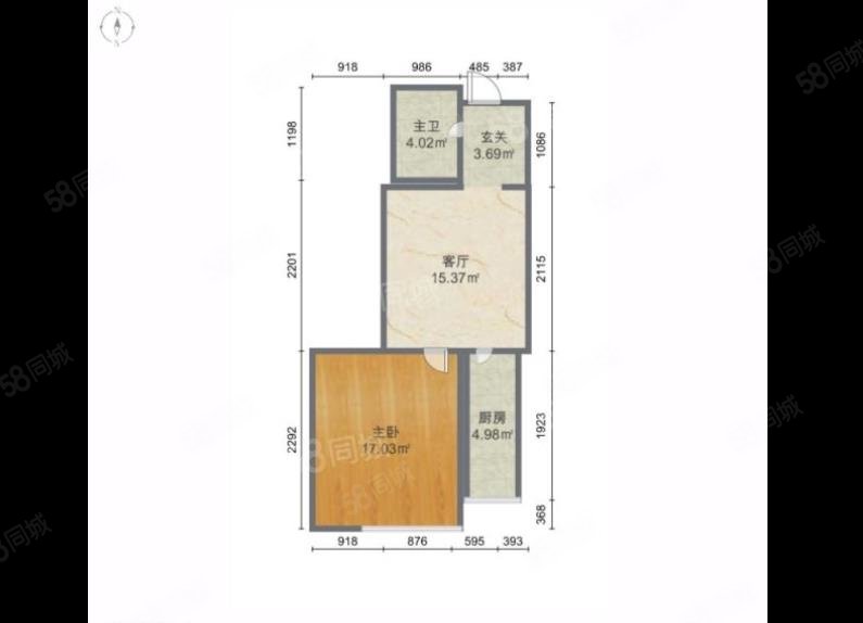 嘉和花园1室1厅1卫42.5㎡南23万