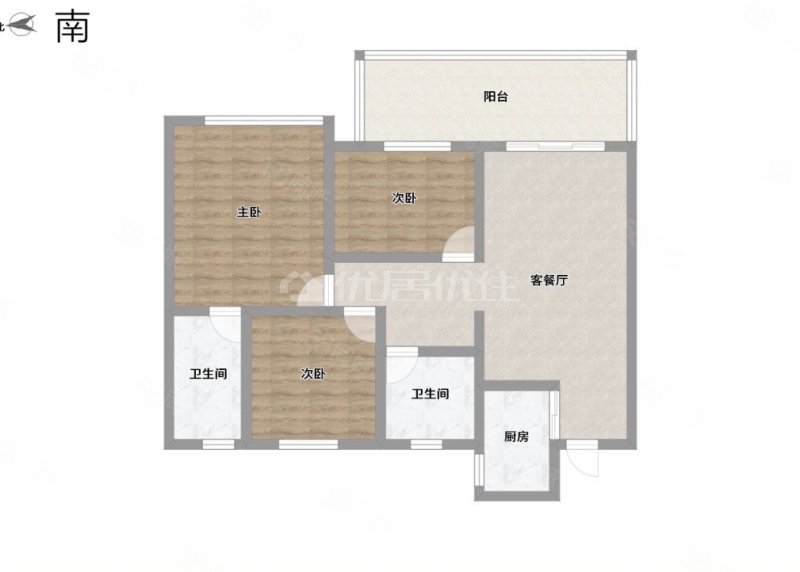 广西南宁良庆良庆镇万科金域中央南方向3室2厅2卫100.22㎡总价135万