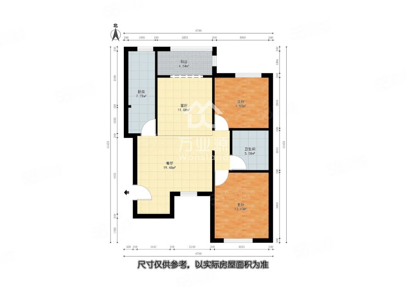 绅湖公馆2室2厅1卫99.5㎡南北60万