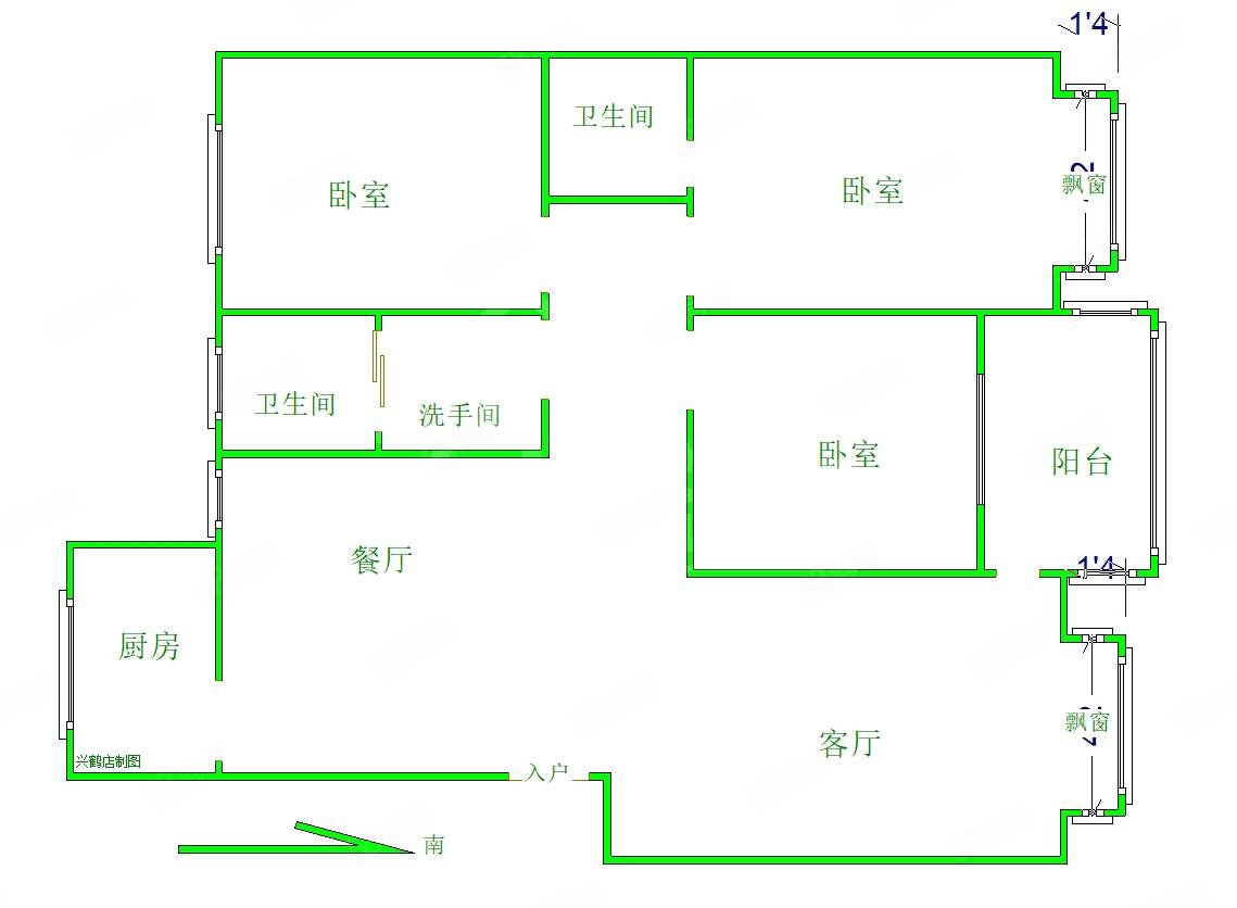 美景绿城3室2厅2卫140㎡南北70.8万