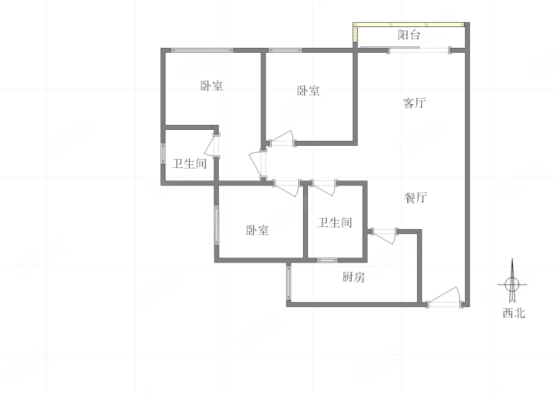 龙湖两江新宸森屿3室2厅2卫112㎡南北175万