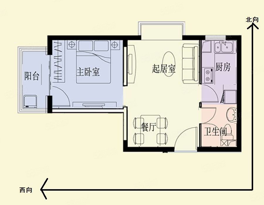 隆兴宜居1室2厅1卫45.31㎡南北39.8万