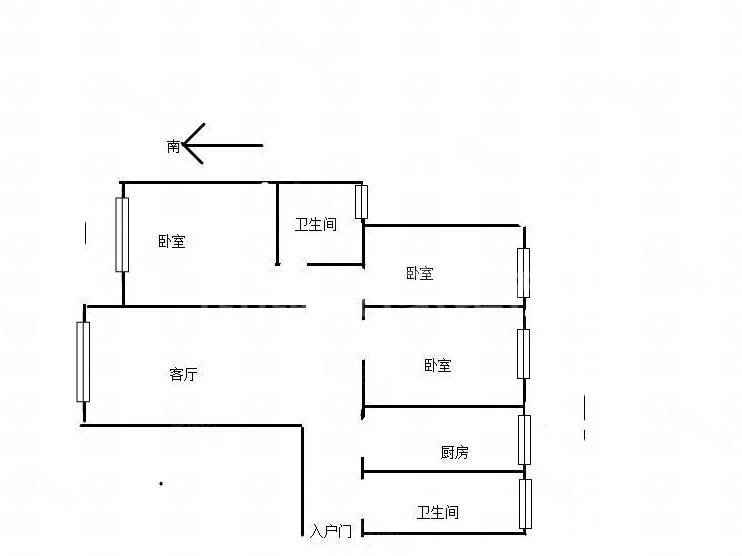 福山园3室2厅2卫117㎡南北75万