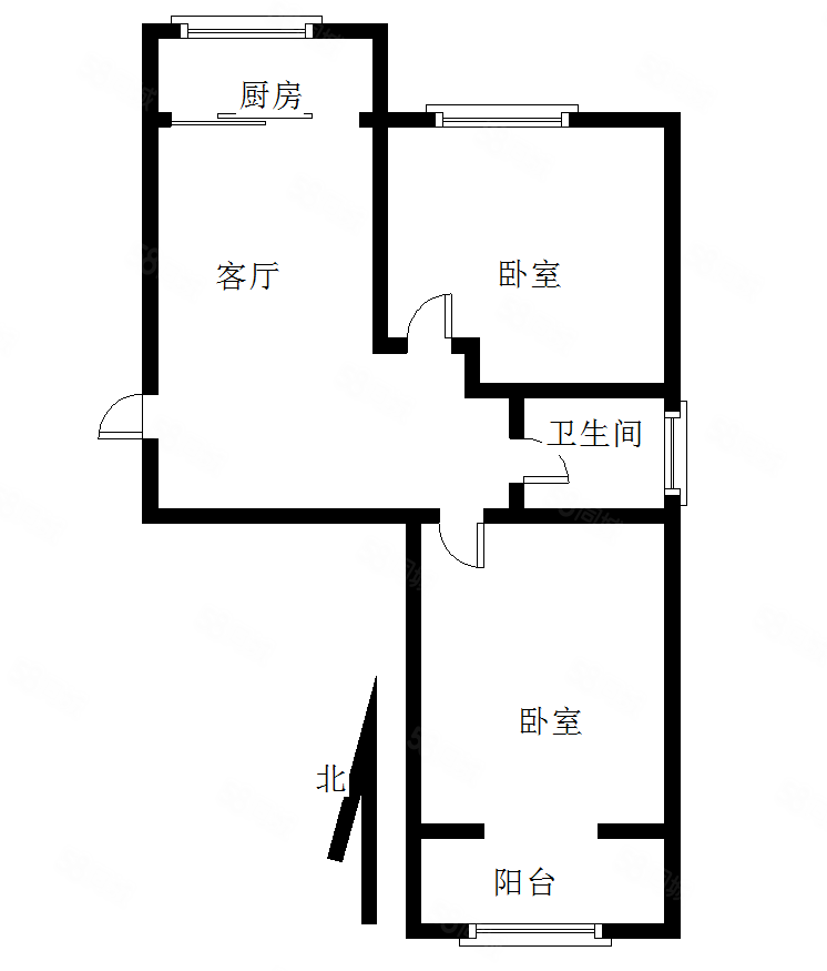 七胜路(华西小区)2室1厅1卫64.28㎡南北72万