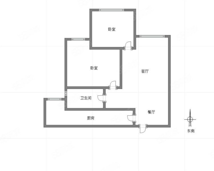 江山樾(三期南区)2室2厅1卫70㎡南113万