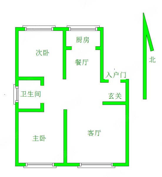 巧克力城(一二三期)2室1厅1卫91.65㎡南北95万