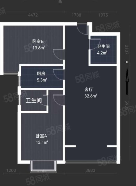 翠堤春晓2室2厅2卫93.13㎡南北107万