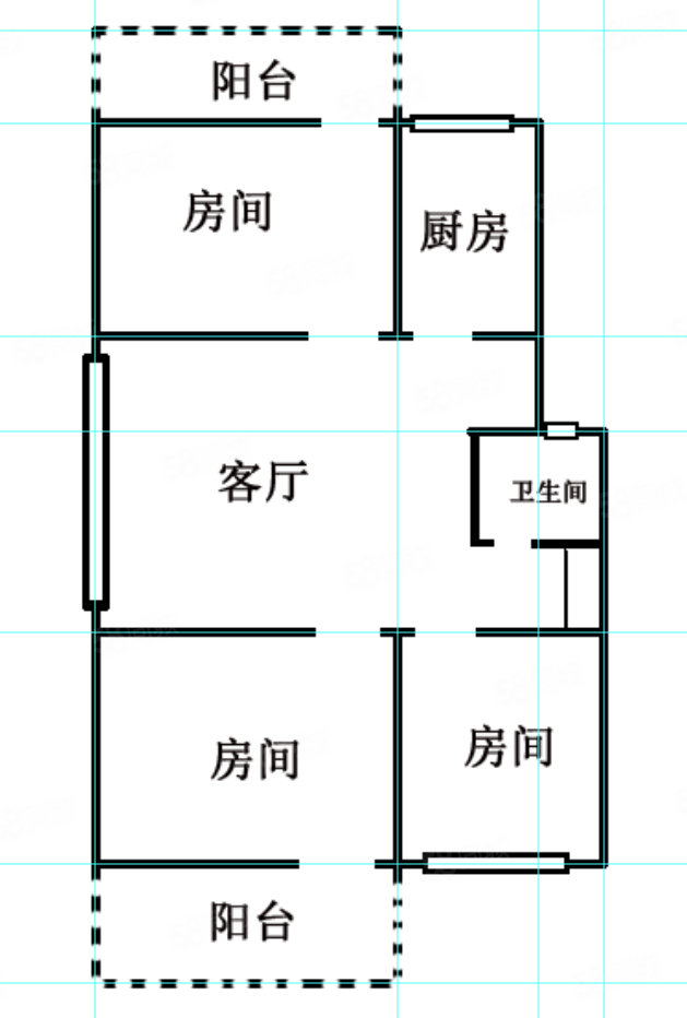 广电宿舍3室2厅1卫100.4㎡南北58万