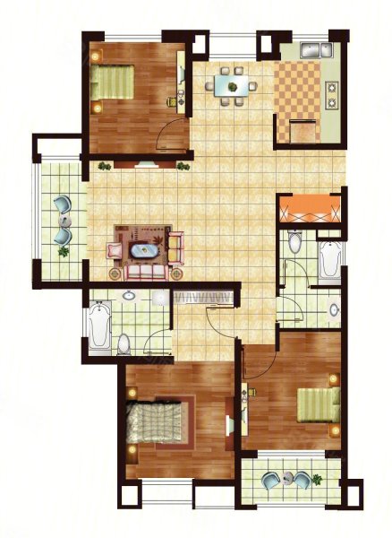 建安国际3室2厅2卫130㎡南北99万