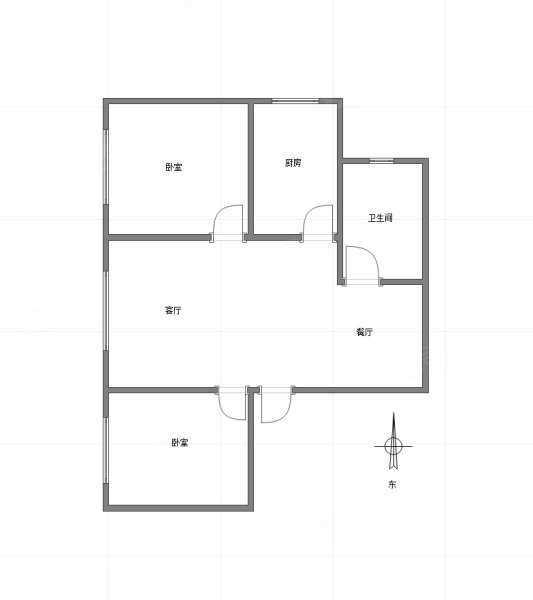 玲珑雅居2室2厅1卫70㎡南北53万