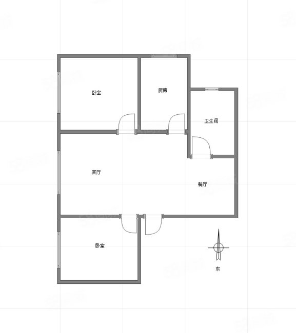 玲珑雅居2室2厅1卫70㎡南北53万