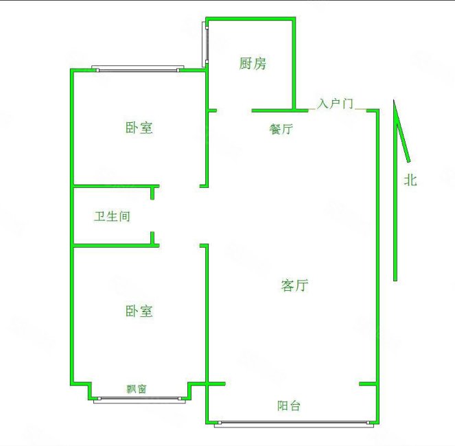 未来城(A区)2室2厅1卫86.76㎡南北85万