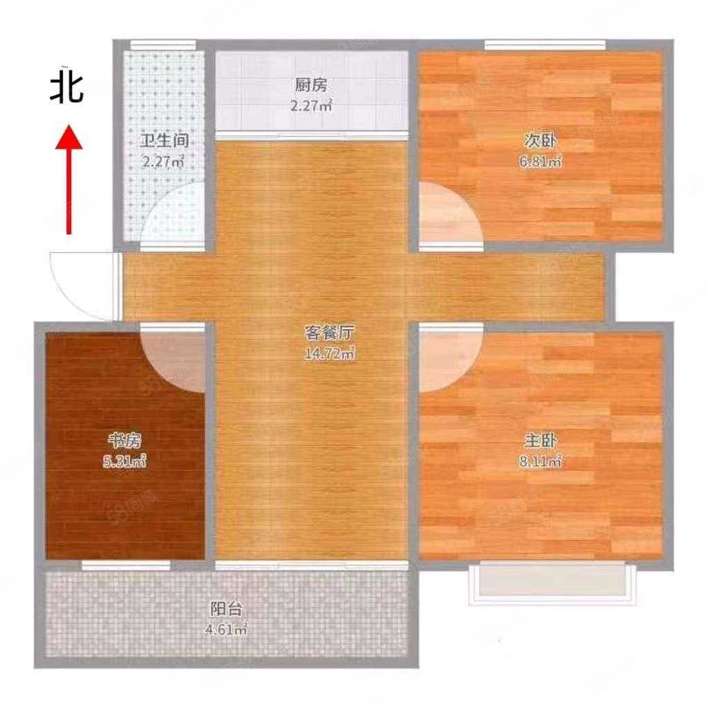 书香雅居(肥城)3室2厅1卫120㎡南北83万