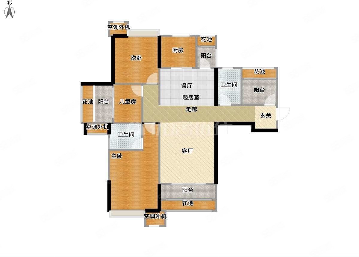 中海雍翠峰4室2厅2卫127㎡南北131万