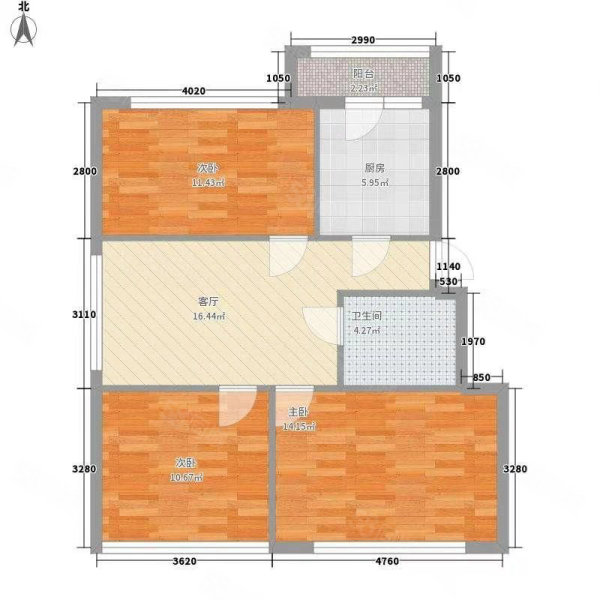 北宁小区3室1厅1卫113㎡南北49万