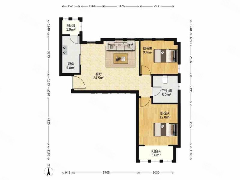 惠灵顿河庭花苑2室1厅0卫121.65㎡南375万