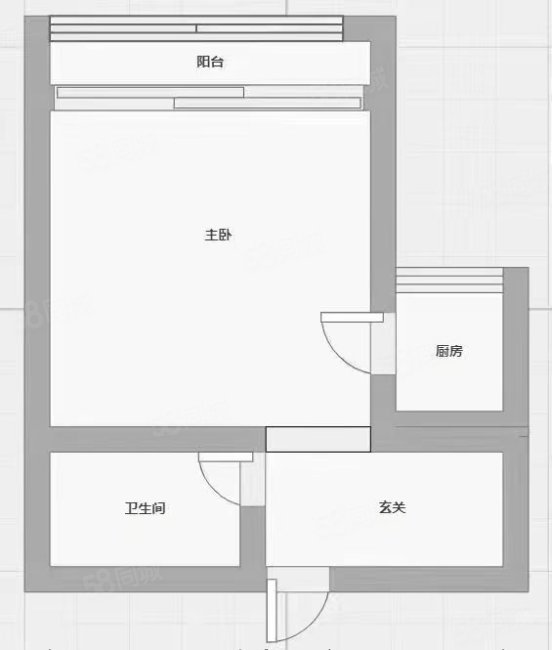 城关花园(H区)2室1厅1卫62㎡南北90万