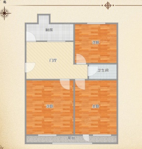 南厂住宅(北区)3室1厅1卫69.8㎡南北155万