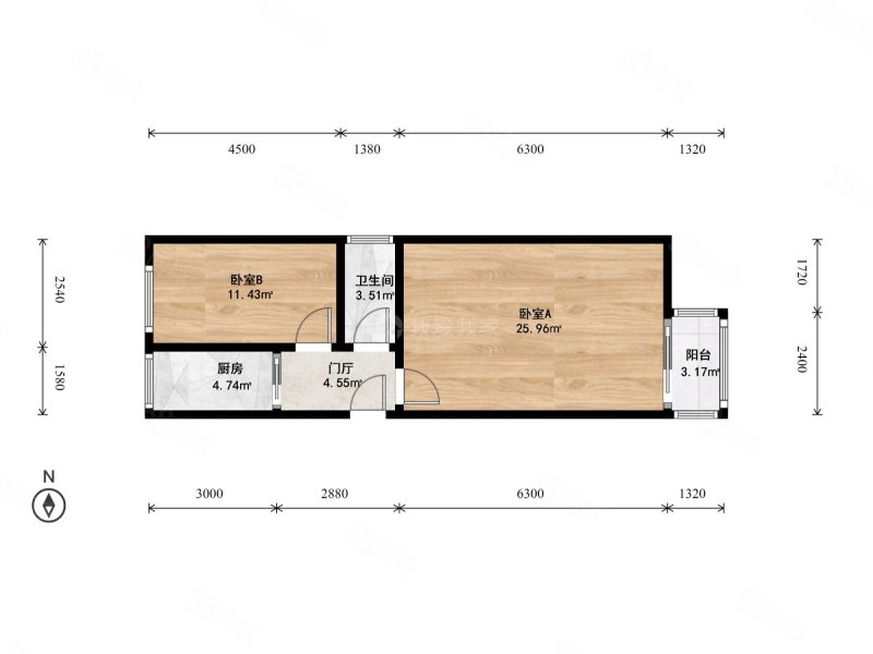 东风南里2室1厅1卫45.68㎡东西50万