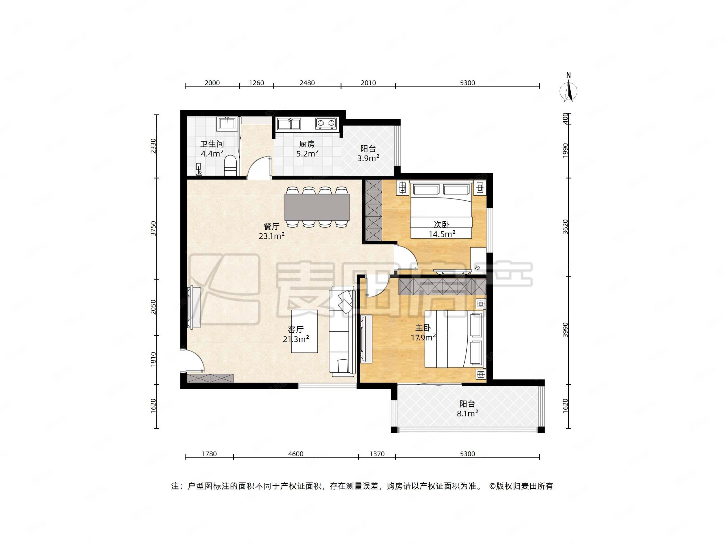 华澳中心公寓2室1厅1卫141.03㎡东南1099万