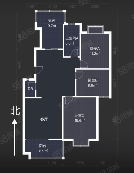 雅清苑(东区)3室2厅2卫121.94㎡南184万