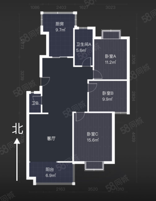 雅清苑(东区)3室2厅2卫121.94㎡南184万