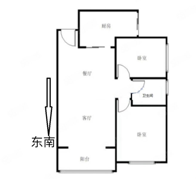 荣兴欧洲新城2室2厅1卫75㎡南北57.8万